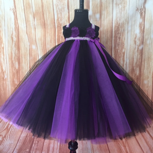 Purple Flower Girl Tutu Dress ...